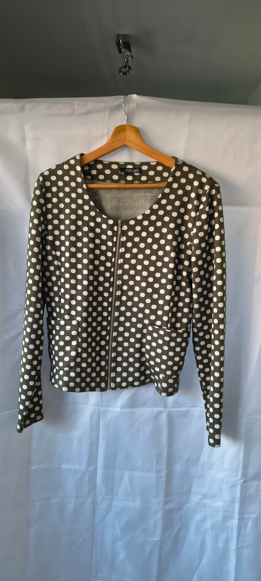 Norah 2-piece set size 42 – Polka dot dress + vest – Stretch – Timeless & elegant #308 – photo 2